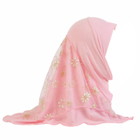 Tudung Jala Patchwork Gadis Kecil, Tudung Etnik, Tudung Melayu, Dalam Stok, Sesuai untuk 2 hingga 6