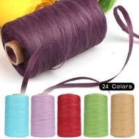 280-300 Meter Cotton Raffia Yarn For Hand Knitting Summer Raffia Straw Hats Bags Crochet Yarn Handmade Craft Knit Yarn Thread