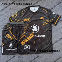 Bộ áo thun và quần short dành cho nam UFC Top Fighters Islam Makhachev phù hợp cho các buổi thi đấu 