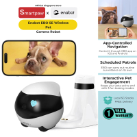 Enabot EBO SE Smart Pet & Home Robot | 1080p Full HD Mobile Camera + Two-Way Audio + Auto-Cruise for