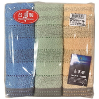 奈米銀橫條毛巾3入-顏色隨機(33x76cm) [大買家]