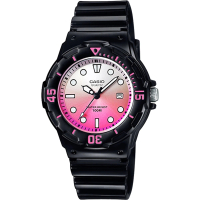 【CASIO 卡西歐】學生錶 清涼海洋風女錶-漸層粉x黑 考試手錶(LRW-200H-4EVDR)