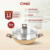 Cypruz Hercules Series Wok Pan + Lid 30cm Caramel