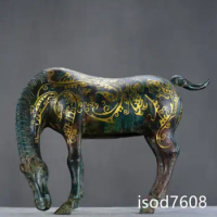 12" China ancient Han dynasty Exquisite carving bronze horse statue