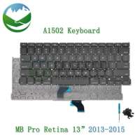 New A1502 keyboard for Macbook Pro Retina 13" laptop US UK Spanish Russian French Korean German keyboard 2013-2015 Year