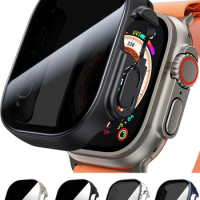 Screen Protector for Apple Watch Case ultra 49mm 44mm 40mm 45mm 41mm Tempered Glass Anti-Spy Cover iWatch series 8 9 SE 7 6 5 4