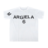【MM6 MAISON MARGIELA】MM6 Maison Margiela黑字字母LOGO棉質短袖T恤(女款/白)