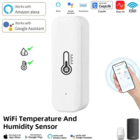 WiFi Temperature Humidity Sensor Indoor Home Humidity Sensor Battery Powered APP Monitoring for Alexa Google Home Voice Control