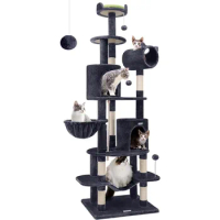 Cat Tree 81-inch Cat Tower for Adult Large Cats Climbing Tree with Tunnel, cat tower climbing frame furniture