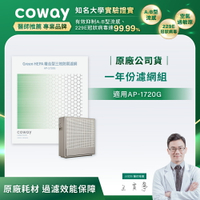 【滿3000現折300】Coway 極智抗敏空氣清淨機1年份濾網組 (適用：AP-1720G)