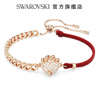 SWAROVSKI 施華洛世奇 Dragon &amp; Phoenix 手鏈 龍爪, 紅色, 鍍玫瑰金色調