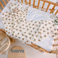 Chăn xô hạt đậu BOONA - ANCHEE - KILUTA vải muslin kết hợp vải nhung bi làm chăn hè, thu cho bé