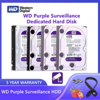 WD Purple 4TB 6TB 3TB Surveillance HDD 64M Cache SATAIII 6.0Gb/s 3.5" Western Digital Internal Hard Drive 1TB -12TB HD Harddisk