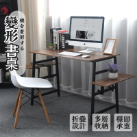 【大城小居】台式電腦桌 雙側板三檔可調(變形書桌/筆記本電腦桌/書桌/學習桌)