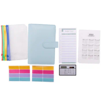 A6 Budget Binder with Zipper Envelopes,Money Organizer for Cash, Budget Planner with Colorful Envelopes for Budgeting B