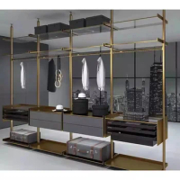 All aluminum furniture customized modern light luxury overall cloakroom open cabinet customised bedroom wardrobe