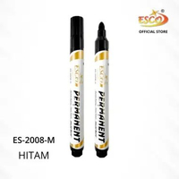 Esco Permanent Marker Waterproof - Spidol Permanent Quick Dry, Tinta Tebal, Refillable (ES-2008) Hit