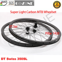 Carbon MTB Wheelset 27.5 Ultra Light Tubeless Straight Pull DT Swiss 350SL Thru Axle / Quick Release / Boost 650B MTB Wheelset
