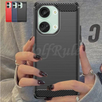 For Cover OnePlus Nord 3 5G Case Oneplus Nord 3 5G Capas Back Shockproof Soft TPU Brushed Carbon Fibre Fundas Oneplus Nord 3 5G