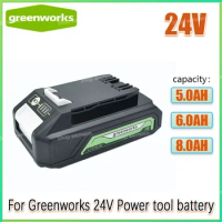 5.0ah/6.0ah/8.0ah 24V For Greenworks Lithium Battery Bag 708 29842 Compatible With 20352 22232 Tools