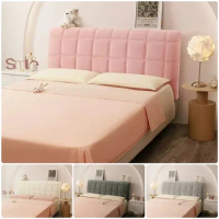 Solid Color Velvet Headboard Slipcover All-Inclusive Headboard Dustproof Covers Queen King Size Slipcover for Bedroom Decoration