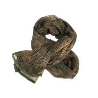 Camouflage Netting Military Camouflage Tactical Mesh Breathbale Scarf Sniper Face Veil Scarves for Airsoft Hunting Neckerchief