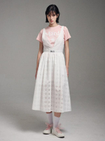 Maxi Dress V Neck Eyelet White