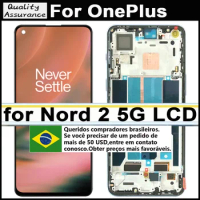 100% Original 6.43" AMOLED For OnePlus Nord 2 5G DN2101 LCD Screen Display +Touch Panel Digitizer For OnePlus Nord 2 5G DN2103