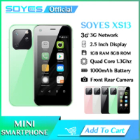 SOYES XS13 Mini Smartphone Quad Core Android Cellphone 3D Glass Dual SIM TF Card Slot HD Camera Small Mobile Phone VS XS11