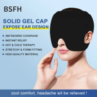 New Cold and Hot Compress Gel Hood Ice Compress Head Cover Ear Revealing Ice Cap Solid Gel Cap