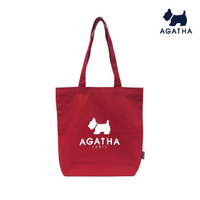 【AGATHA】純色肩背 手提 大LOGO 帆布包(環保實用帆布包)
