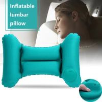 H-type Self Pressing Inflation Lumbar Pillow Chair Backrest Lounge Airplane Cushion Portable Car Home Office Aircraft Lumbar Pad