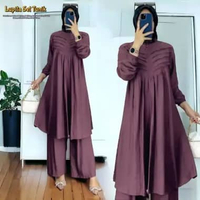 Namira One Set Wanita Kekinian Tunik Rayon Premium Baju Setelan Celana Kulot Korean Style LD 110 cm 