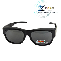 Z-POLS 新一代包覆式多功能抗UV400頂級Polarized寶麗來偏光太陽眼鏡套鏡(可折疊收納設計 亮面黑)