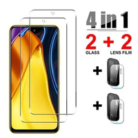 4in1 Protective Glass For Xiaomi Poco M3 X3 Pro F3 Screen Protector Camera Lens Tempered glass on Poco M3 Pro X3 NFC F3 Glass