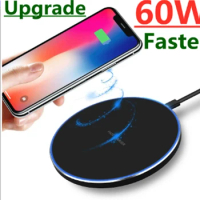 60W Fast Wireless Charger Pad For Huawei Enjoy 10e 10s 10 8 Plus 9e LG G2 Doogee V30 V20 V10 Huawei Wireless Charging Station