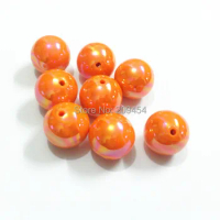 Newest ! 12mm 500pcs/bag , 20mm 100pcs/bag, Orange AB Effect Solid Beads For Kids Necklace Making