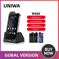 UNIWA W888 IP68 Waterproof Smartphone Walkie Talkie PTT 4G Mobile Phone 5000mAh 4GB 64GB Andriod 11 6.3 inch NFC Cellphone