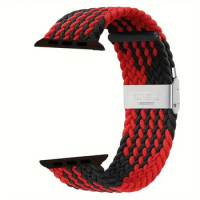 Elastic Woven Watch Strap Compatible With Iwatch 9/8 S7 6/SE/5/4, Single-loop Strap For apple watch 38 40 41 42 44 45 49mm