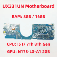 UX331UN Mainboard For ASUS UX331UA UX331UN UX331UAL Laptop CPU: I5 I7 7/8Th Gen GPU:N17S-LG-A1 2GB RAM: 8GB/16GB 100% Test OK