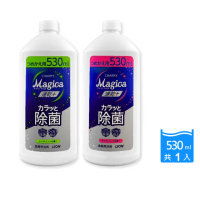 【日本LION獅王】CHARMY Magica速乾+去油淨味濃縮洗碗精補充瓶530ml/瓶(碗盤廚房海綿清潔陶瓷玻璃防水垢)
