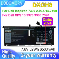 DODOMORN DXGH8 For DELL XPS 13 9370 9380 7390 for dell Inspiron 7390 2-in-1 7490 Laptop Battery G8VCF H754V 0H754V 7.6V 52Wh