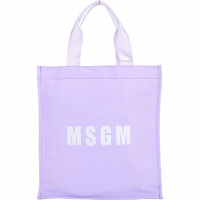 MSGM 印刷字母尼龍托特包(淺紫)