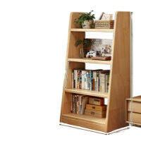 【w賽彬家具】加厚全實木 四層60*30*120cm(實木書架 落地置物架 梯形書架 收納架 置物架 書櫃 預購15天)