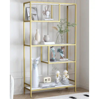 Industrial Bookcase Open Storage Shelves With Metal Frames Freestanding Display Shelves for Living Rooms Book Shelf Offices Room