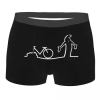 Men Bicycle La Linea Boxer Briefs Shorts Panties Breathable Underwear Funny Art Homme Funny S-XXL Underpants