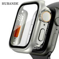 Screen Protector Glass+Case for Apple Watch 8 7 44mm 45mm 41mm 40mm 42mm 38mm Chang To Ultra Bumper IWatch Series 3 4 5 6 SE