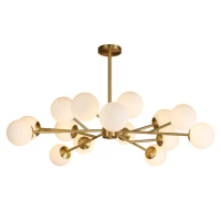 Postmodern simple chandelier all copper living room dining room study bedroom magic bean chandelier