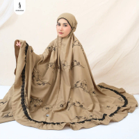 JENNABIA - Mukena Bordir Dewasa Jumbo Premium Rempel Maryam Renda Mewah Terbaru Bahan Adem Cantik El