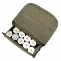 10 Round Molle Shell Pouch Holder Tactical 12GA Airsoft Ammo Waist Bag EDC Hunting Bandolier Cartridges Bullet Mag Holder Bag